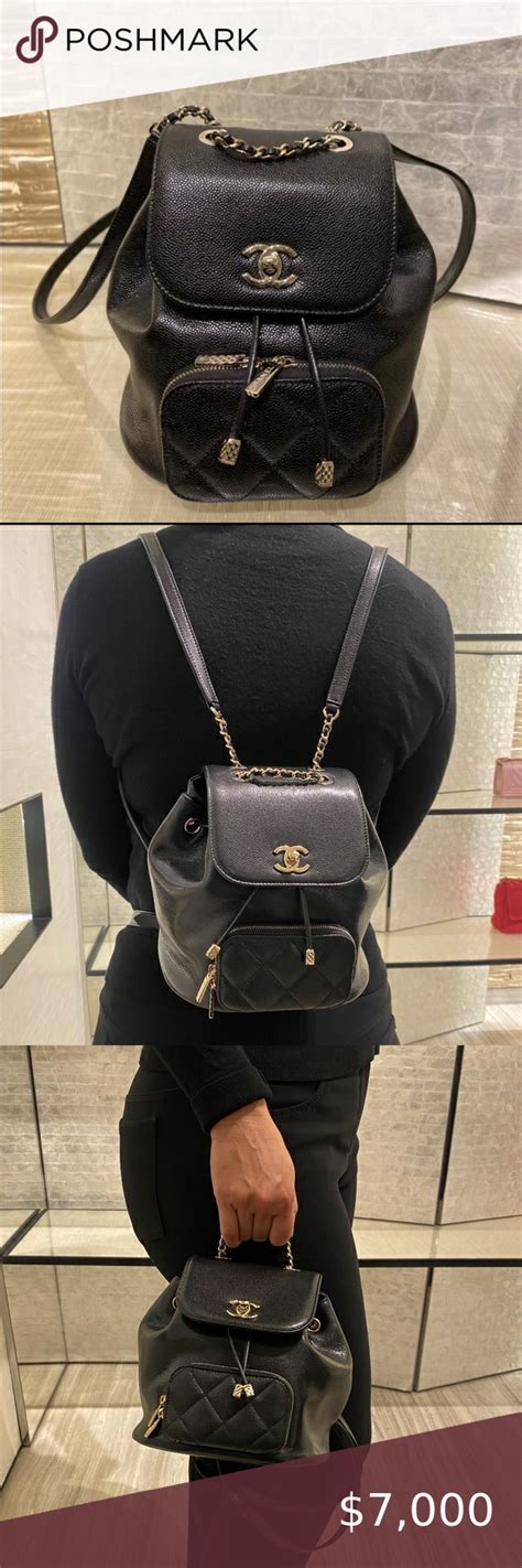 chanel business affinity backpack outfit